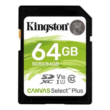 Карта памяти SDXC [класс 10/UHS-I]  64 GB Kingston Canvas Select Plus (100/10 Mb/s) (SDS2/64GB)